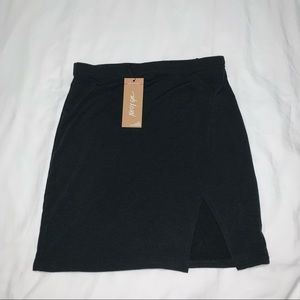 NASTY GAL Recycled High Waisted Split Front Mini Skirt